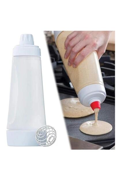 Crepe & Pancake Master! 1000 ml Silicone Mouth Mixer with Steel Whisk