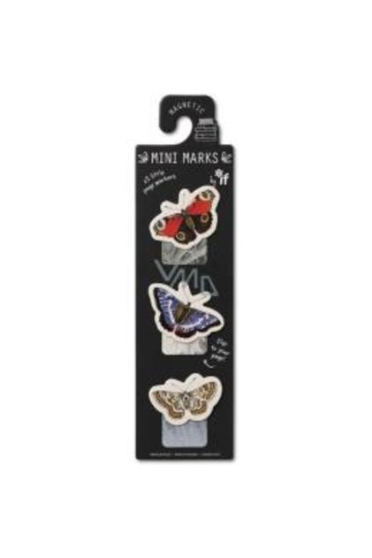 Mini Marks Magnetic Mini Bookmark Set of 3 Butterflies