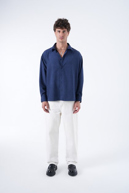 Striped Washed Effect Shirt