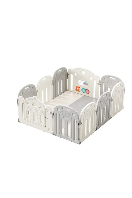 Tarc de joacă Kinderplay pentru copii cu vârste 1-3 ani - Gri/Alb