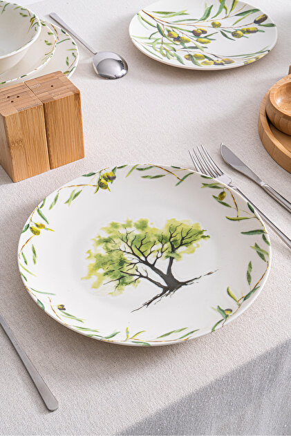 Genel Markalar 6'lı Olive Modern Akdeniz Porselen Servis Tabağı