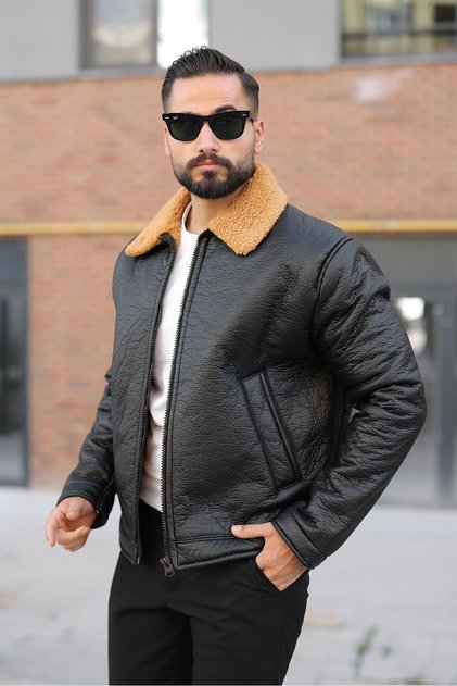 Men's Inner Lined Fur Lined Winter Leather Mon