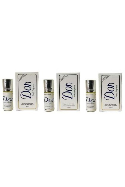 عبوة من 3 عطور فرنسية دوارة خالية من الكحول - 2.5 مل × 3