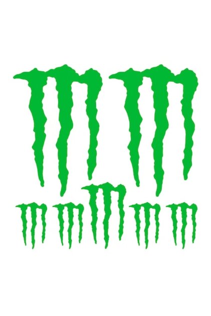 Set de autocolante Monster Energy, 7 piese, verde