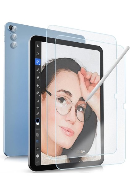 2 Pack Tempered Paper Screen Protector for iPad (A16) 11th/10th Gen with 3 Camera Lens Prote