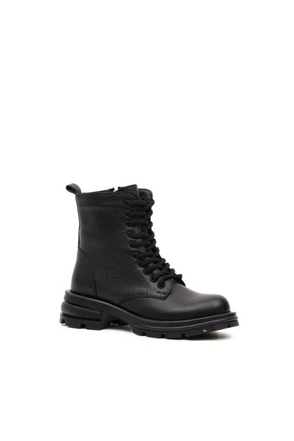 Genuine Leather Thick Sole Lace-Up Women's Boots