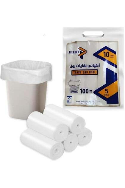10 Gallons 100 Heavy Duty White Plastic Trash Bags for Industry Leaf (10 Gallons, 100 Bags)