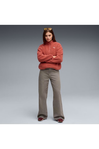 Puma Kadın Kırmızı Ess Elevated Half-zip Crew Sweatshirt 688111-60