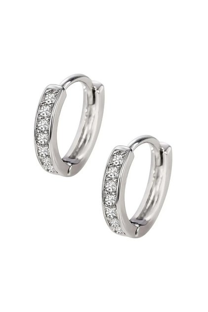 Cercei din argint 925, Cerc cu zirconii, Argint OEM