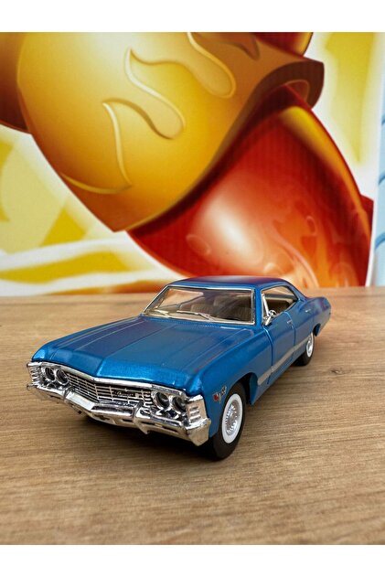 ミニカー BUBY art.1009 CHEVROLET IMPALA POLICIA scntoys Çek Bırak 1967 Chevrolet Impala Mavi Diecast Model Araba