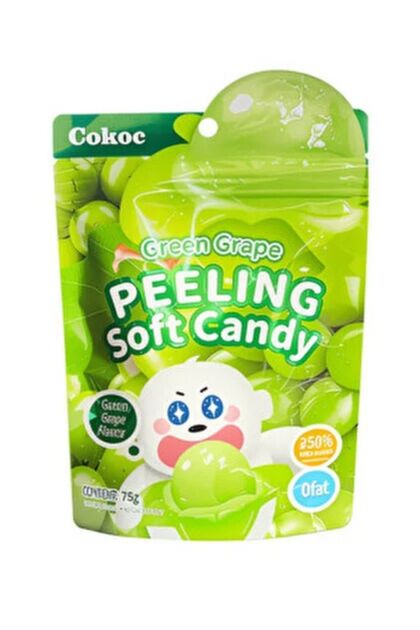 Green Grape Peeling Soft Candy - Yeşil Üzüm Aromalı Yumuşak Şeker (75g)