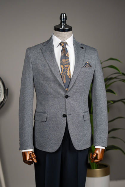 Terzi Ayhan Slim Fit Mono Yaka Klasik Ceket