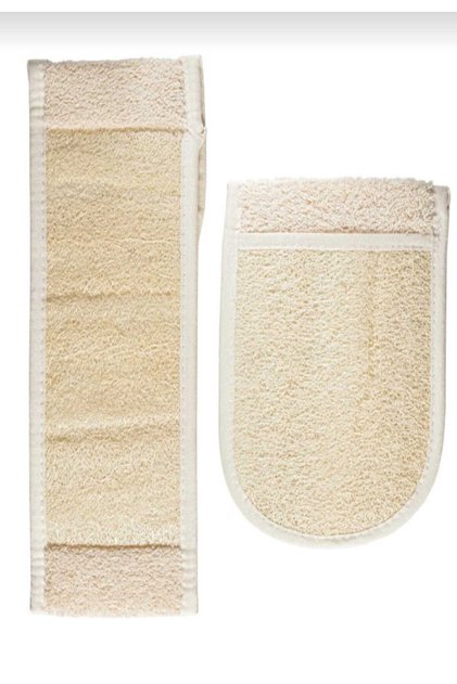100% Natural 2-Piece Bathroom Loofah Set (with Pumpkin Loofah)