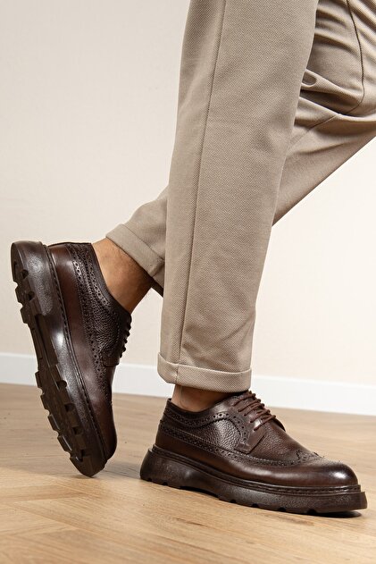 Genuine Leather, Thick Sole, Italian Design, Inner Outer Leather Men's Shoes