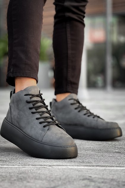 Cizme de iarnă pentru bărbați, gri, negru, cu șireturi, rezistente la apă, cu talpă înaltă, elegante, confortabile, cizme sport