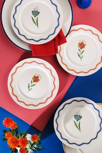 Lalezar 4 Parça 21 Cm Servis Tabağı