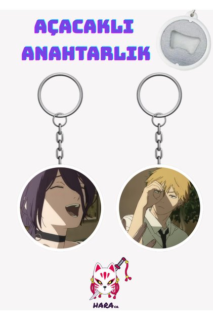 Chainsaw Man Anime Reze and Denji Keychain Opener Set (2-Piece) V1