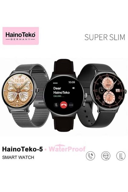 Haino Teko-5 Women’s Slim Smartwatch with Round AMOLED Display (Black)
