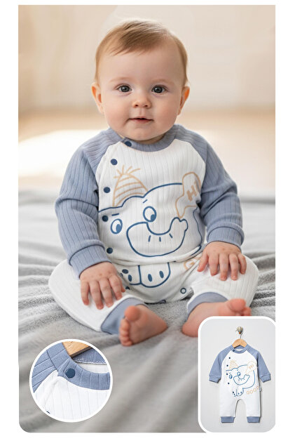 Elephant Printed BABY BOY JUMPSUIT