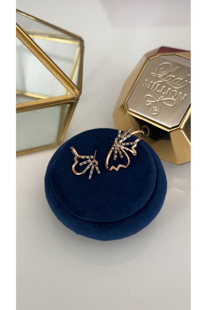 Xuping Gold Color Zircon Stone Butterfly Earrings