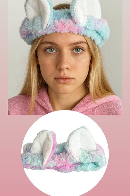 Mixed Color Ear Figured Plush Hair Band