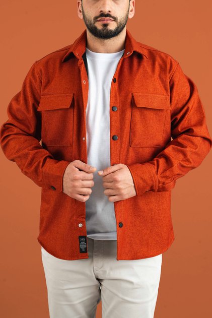 Men's Transitional Casual Sports Cut Snap Coat Jacket Shirt