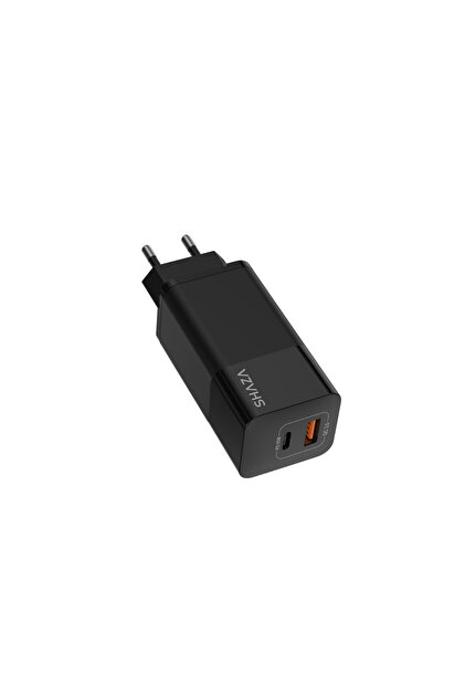 shaza Çift Çıkışlı Usb QC3.0& Type-C PD Gan 45W Şarj Adaptörü
