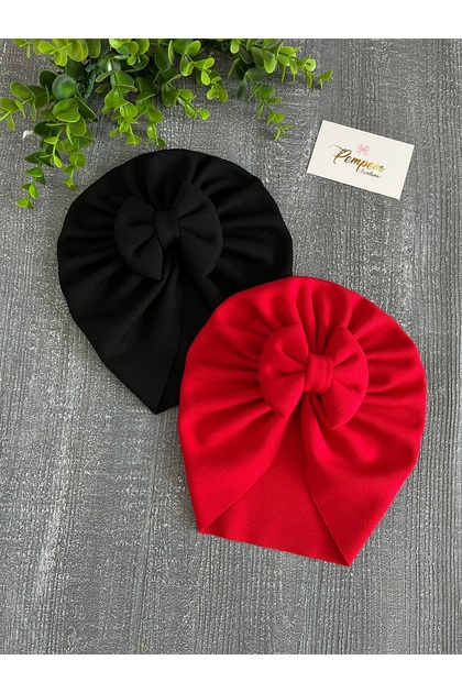 Baby Girl Bow Detailed Knitwear Bonnet