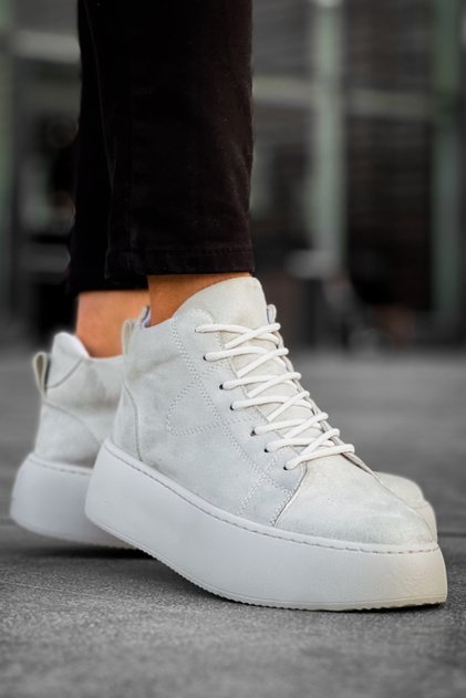 Men's Gray Beige Casual Suede Boots High Sole Comfortable Stylish Lightweight Water Resistant Sports Boots Postal Boots