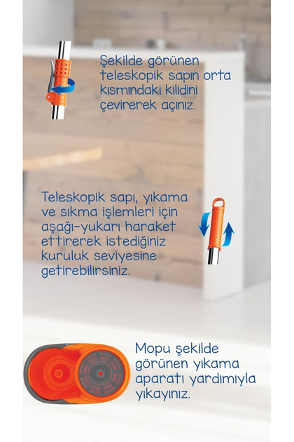 MACROMAX Focus Döner Başlıklı Otomatik Temizlik Seti Kova Mop Seti