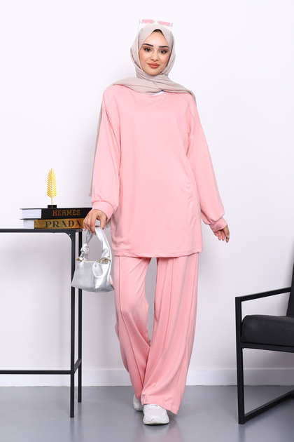 Powder Side Pocket Shoulder Piece Bottom piped Modal Set