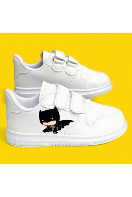 Black Masked Hero Boy Sneaker on White Shoes