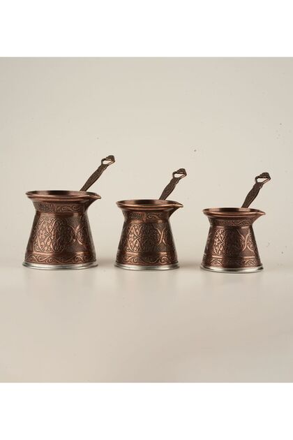 Classic 3-Piece Cast Iron Coffee Pot Set 4,5,6 No Cast Iron Coffee Pot - Compatible with Induction Cookers