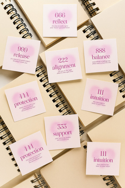 9Pcs Mini Angel Numbers Sticker Set - Affirmation Number Sequences Manifest Angel Numbers Numerology