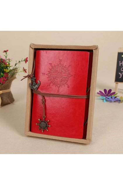 دفتر ملاحظات جلدي من MR Sailor Compass مطبوع مقاس 15x10 سم، دفتر ملاحظات بحجم الجيب، هدية بتصميم خاص