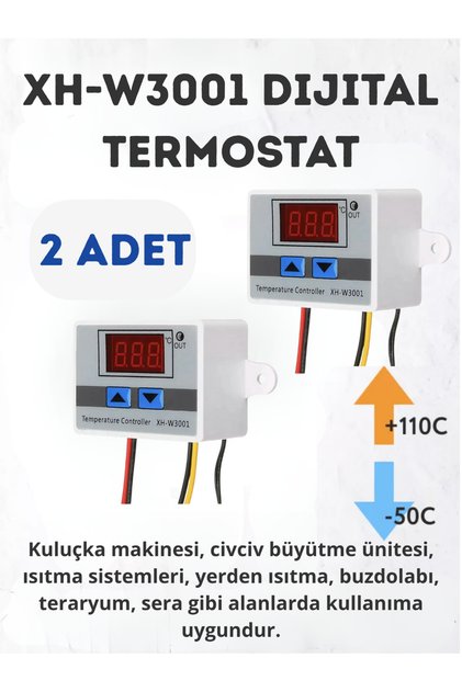 XH-W3001 220V AC Dijital Termostat 1500W (2 adet)