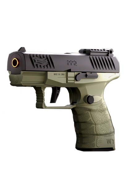 Pistol de jucărie GX4 cu ejecție Flippy, gloanțe moi pentru copii, 15 x 13 x 3,5 cm, negru-verde