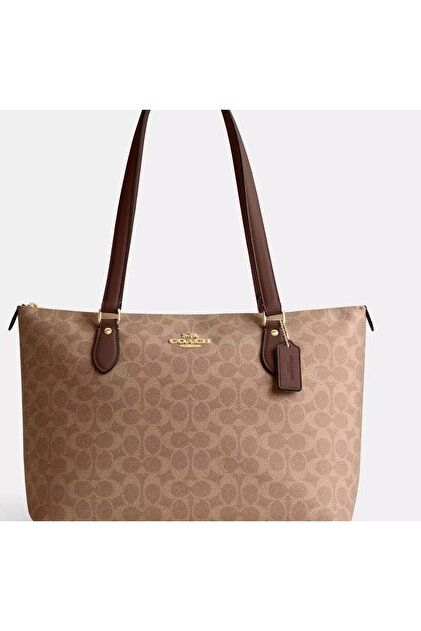 バッグ COACH Tote Bag Signature Canvas SOHO Coach Gallery Tote Bag In Signature Canvas Kadın Omuz Çantası
