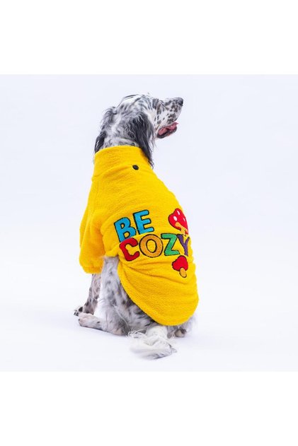 Yellow Porto Cozy Urban Moods Plush Medium Large Breeds Dog Clothes Dog Sweati