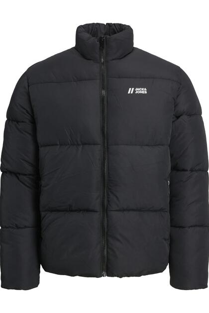 Men's Jjmax Puffer Coat – Black, Mock Neck , Waterproof, Regular Fit, Winter Puffer Coat