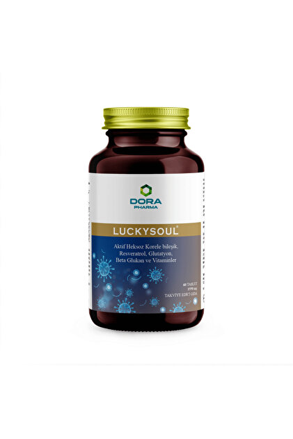 DORA PHARMA LUCKYSOUL AHCC, Resveratrol, Glutatyon ve Vitaminler