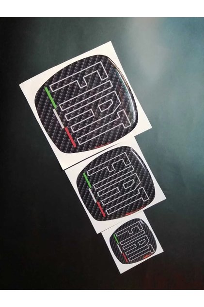 Fiat Doblo / Fiorino Logo Set Black Fi̇at Logo Steering Wheel Louver Trunk Rigging