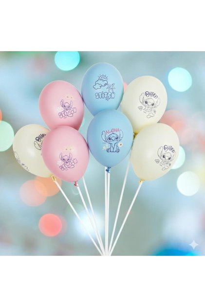 Printed Original Licensed Lilo Stitch (Stitch) 8-Piece Balloon 12 Inches 30 Cm. Only 8 Balloons