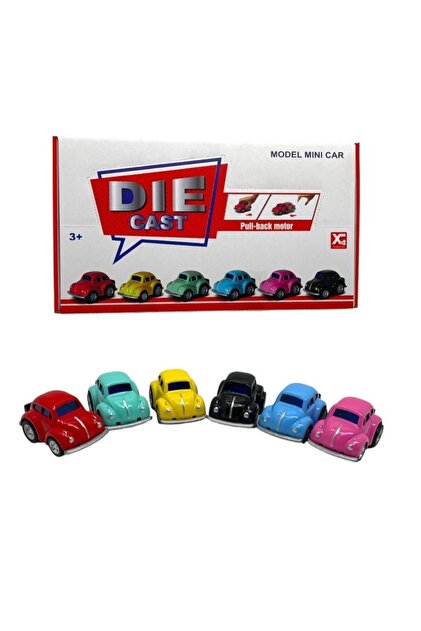 Flower Toys Vosvos 6'lı Metal Çek Bırak Oyuncak Araba Mini Woswos