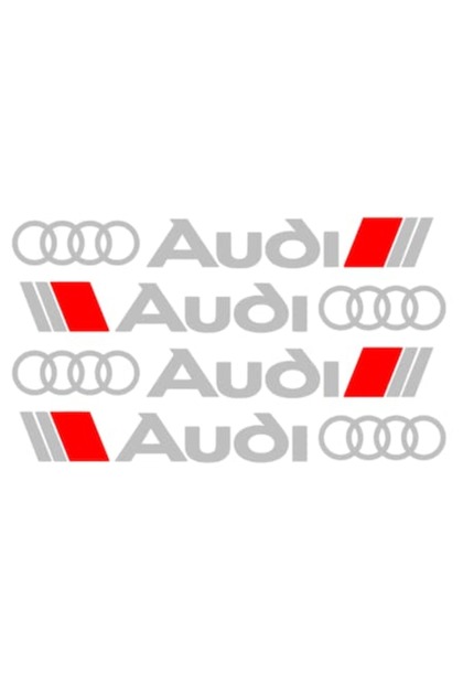 Set 4 Stickere Audi, Manere, Gri, 11, 5 cm x 1, 4 cm