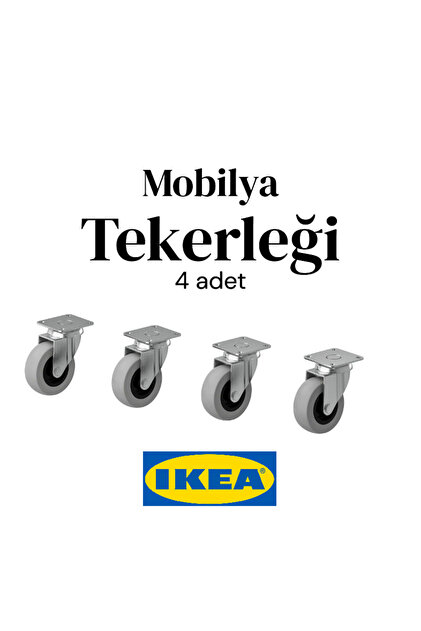 IKEA RILL mobilya tekerleği, gri, tekerlek çapı 50 mm (4 adet