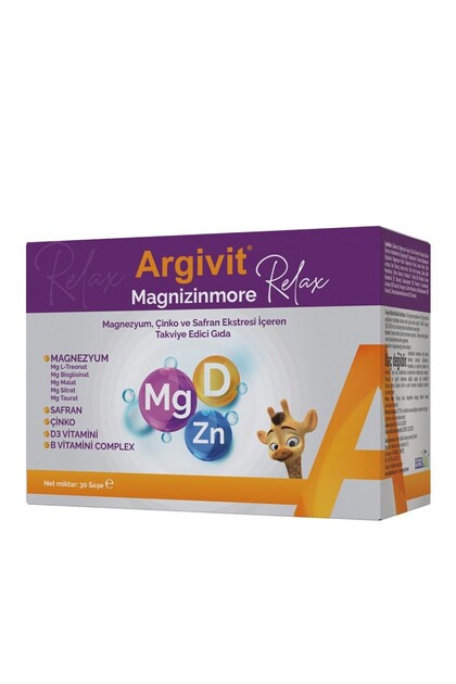Rinrin■ARGI + 4袋セット■ Argivit Magnizinmore Relax Magnezyum, Çinko ve Safran Ekstresi