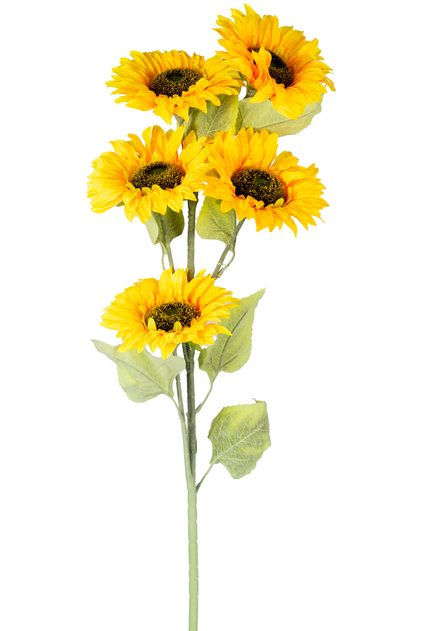 Yapay Ayçiçeği, Demet, Sarı - 5 Çiçekli, 93 cm