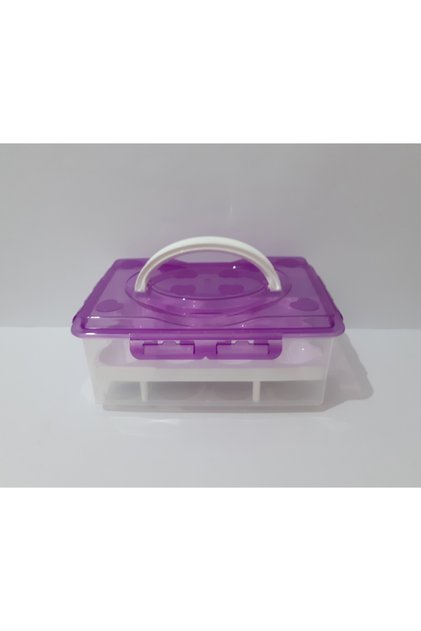 24-Piece Egg Storage Container with Lid Egg Box Purple Color Plastic Egg Holder