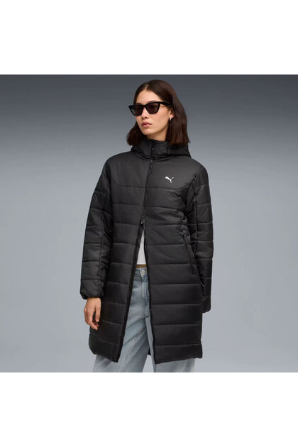 ESS Hooded Padded Parka Kadın Siyah Ceket 68523201